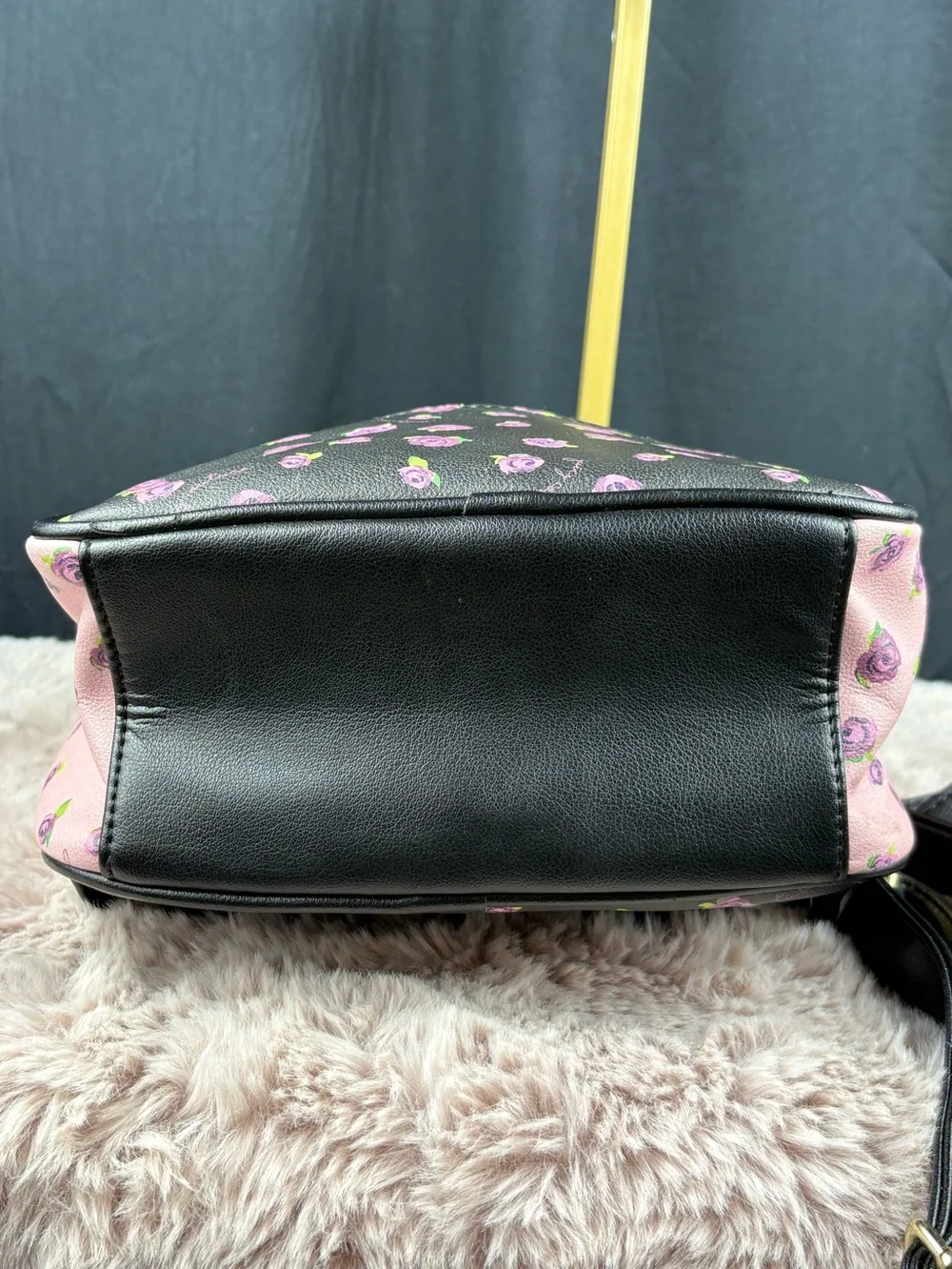 Juicy Couture Black Pink Rose Floral Mini Backpack